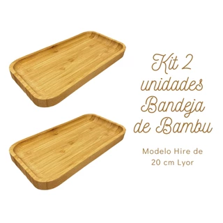 Kit 2 Bandeja Petisqueira de Bambu Hire 20cm Lyor