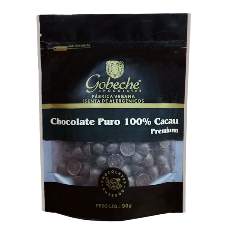 Gotas Chocolate 100% Cacau Gobeche - 90g | Shopee Brasil