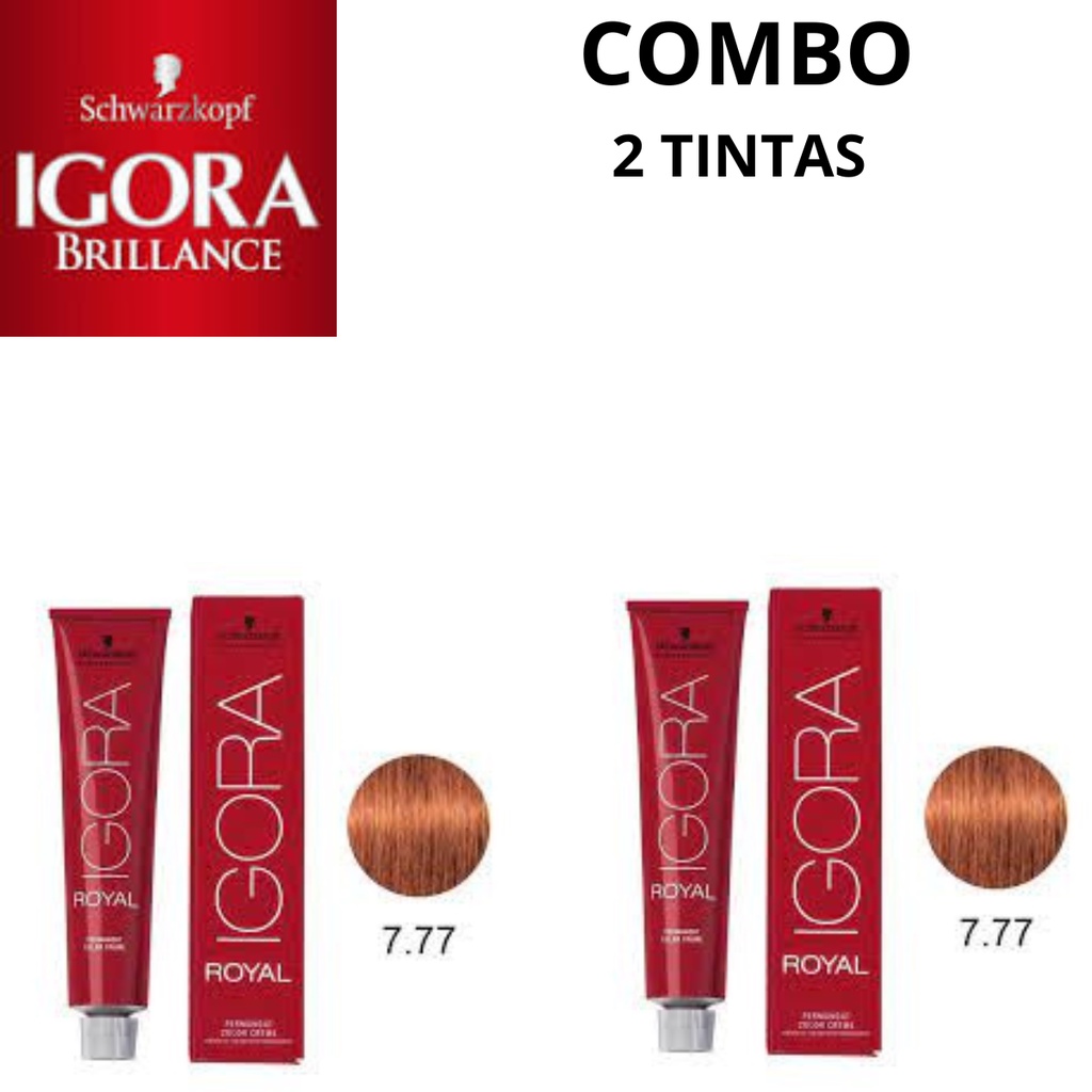COMBO 2 TINTAS IGORA 7-77 (louro medio cobre extra)