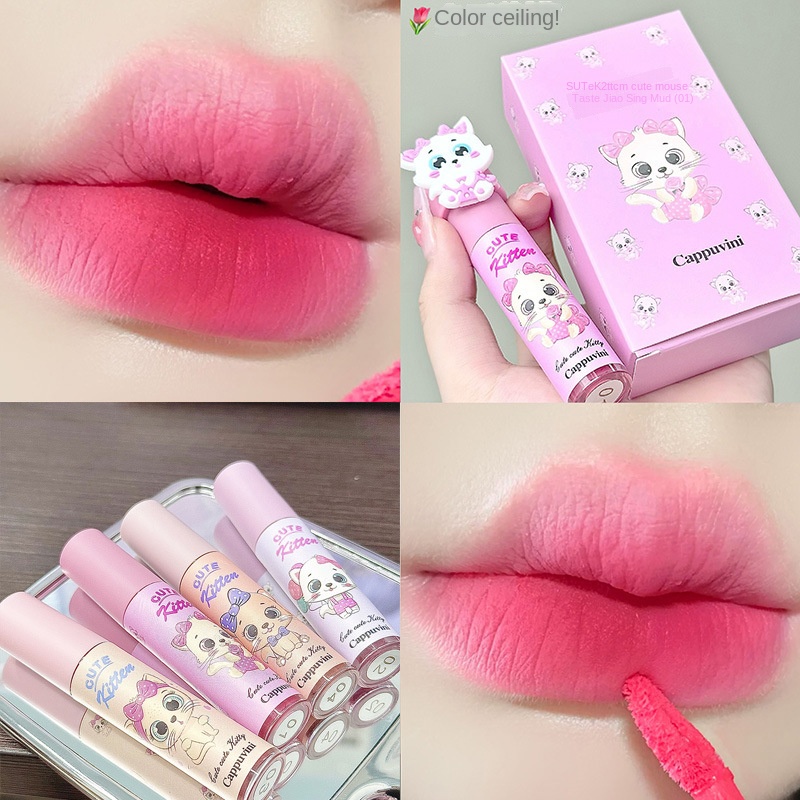 Single The Cat Baton Bolo De Leite Creme Labial O Batom De Verão Maquiagem Matte Student Parity Cosmetic
