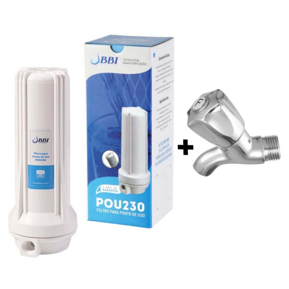 Filtro Agua 9 3/4 Pou Carvão Ativado Bbi 230 Com Torneira | Shopee Brasil
