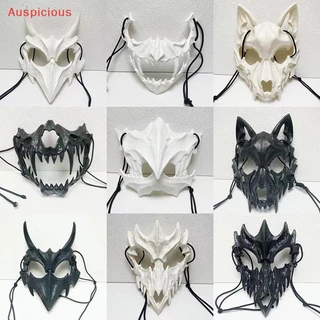 [Máscara De Crânio De Festa Dentes Longos Esqueleto Demoníaco Meia Cara Dragão Lobo Tigre Houjuu Nue Cosplay Traje De Halloween Boas Adereços