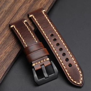 Pulseira De Couro Italiano Artesanal 20 22 24MM Tipo Bracelete De Cera Vintage Para Homens
