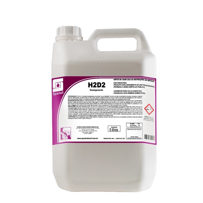 Limpador H2D2 Detergente Limpeza Pesada Industrial Superconcentrado 5 ...