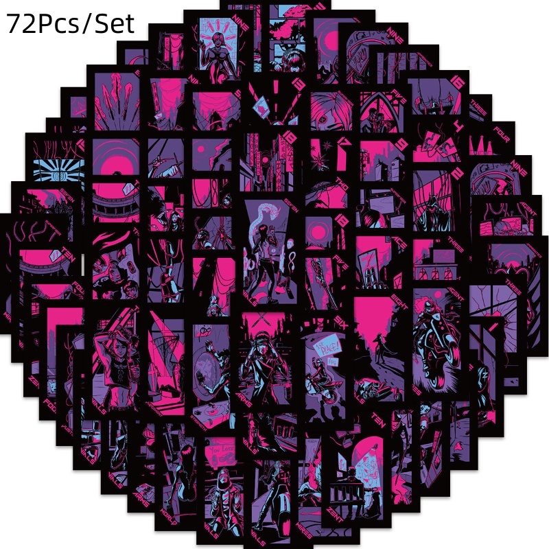 [T] 72Pcs/Set Dark Tarot Stickers Adesivos À Prova D'água Decalque Para Brinquedos
