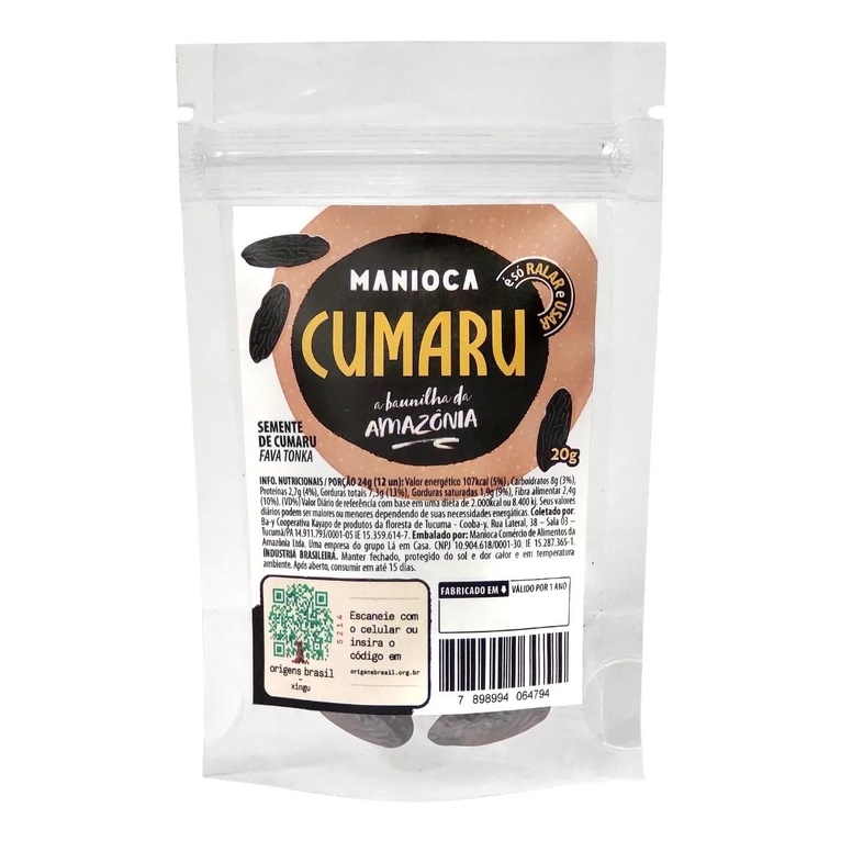 Semente De Cumaru 20g Manioca - 100% Natural E Vegana