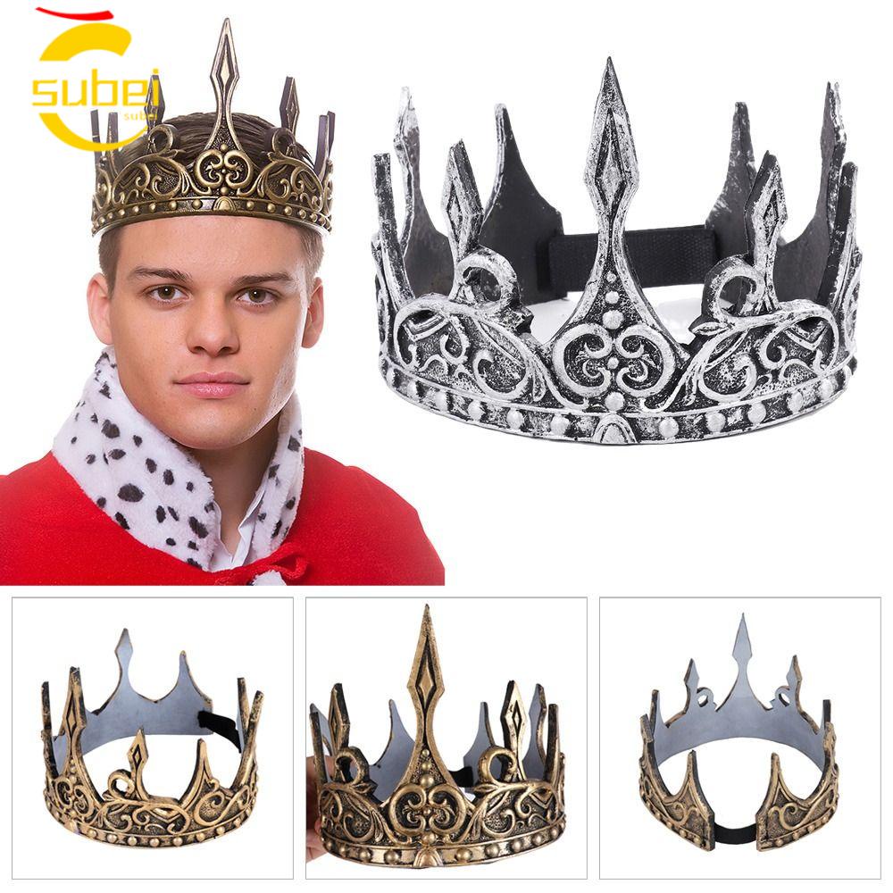 SUBEI Medieval Rei Coroa Cabeça Jóias Faixa De Cabelo Headwear Moda Bola Festa