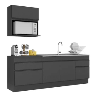 Armário de Cozinha Compacta 220cm com Rodapé Veneza Multimóveis V2110