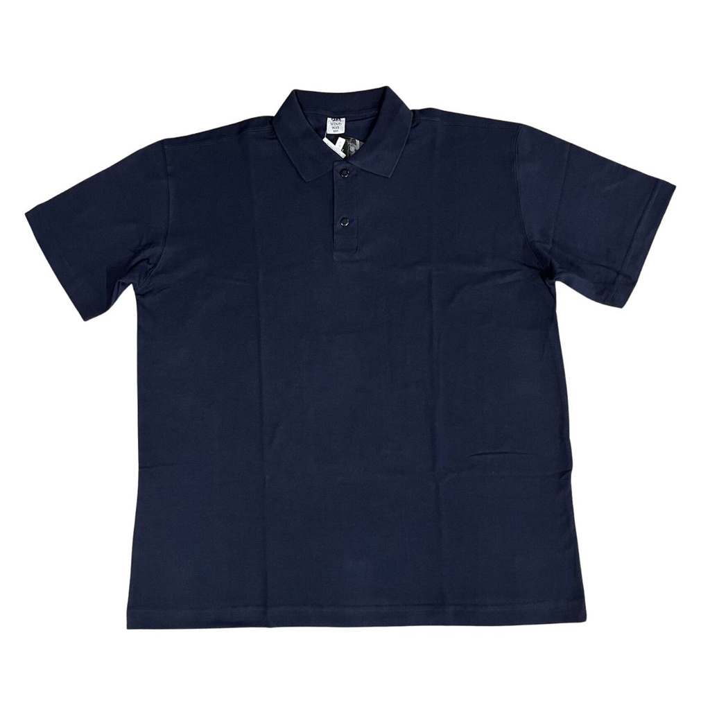 Polo Masculina Azul Marinho Plus Size G1 Ao G5 Malha Mescla
