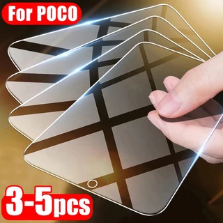 1-5 ps Película de vidro Xiaomi, protetor de tela Poco X3 X4 X5 X6 X7 Pro F4 F5 F6 F7 F7 pro M7 pro