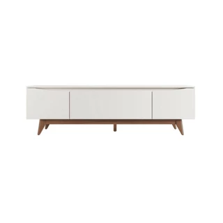 Rack para Sala de Tv Flynt 184 cm 3 Portas Natural com Off White Província