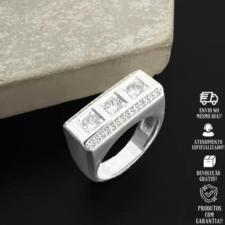 Anel Masculino de Prata 925 Dedeira Única Banhado a Prata em Oferta na Shopee