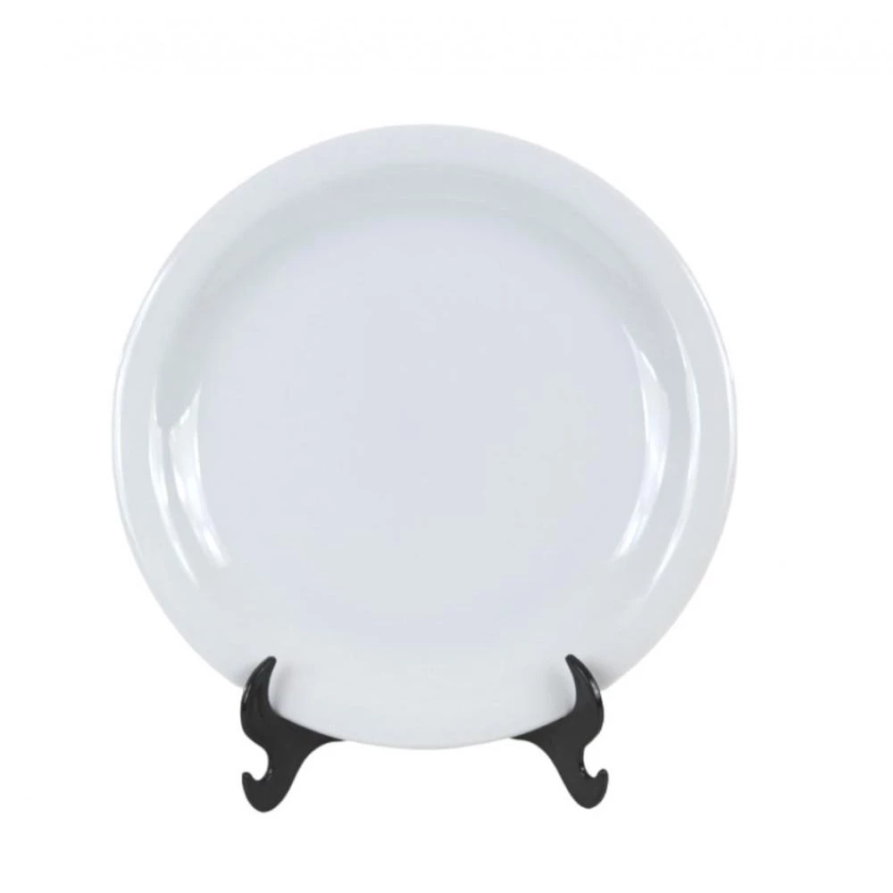 Jogo de Prato Raso de Mesa Jantar 6 Peças Ceramica Porcelart