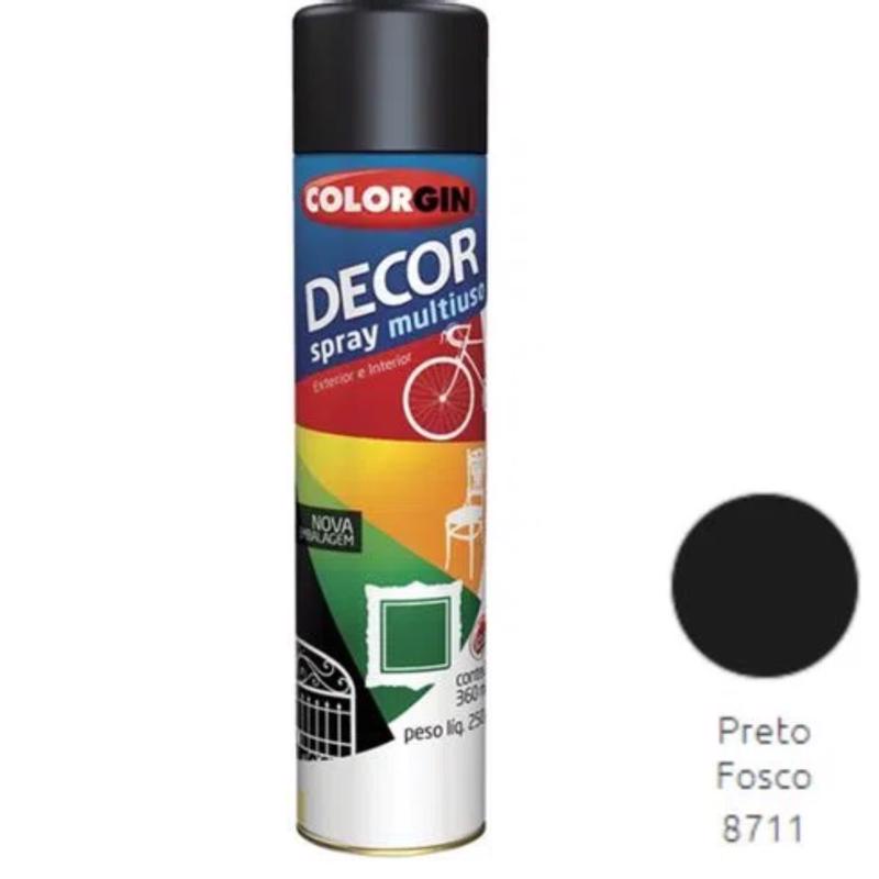 TINTA SPRAY COLORGIN DECOR PRETO FOSCO - Sherwin Williams