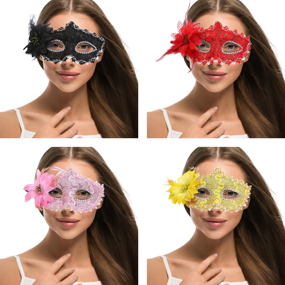 Maschera Veneziana Paillettes Argentate Adulto - Foto 5