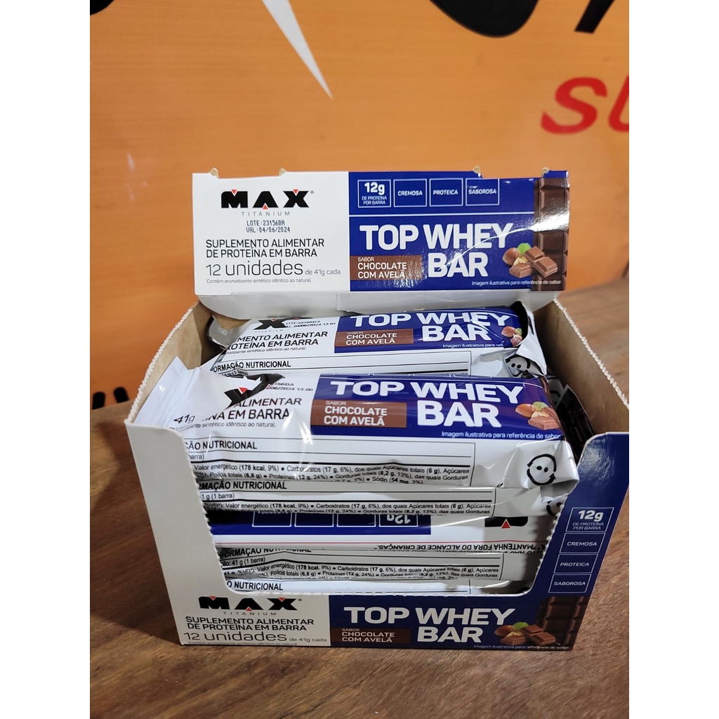 Top Whey Bar 41g Max Titanium Caixa Com 12 Unid Shopee Brasil 6184