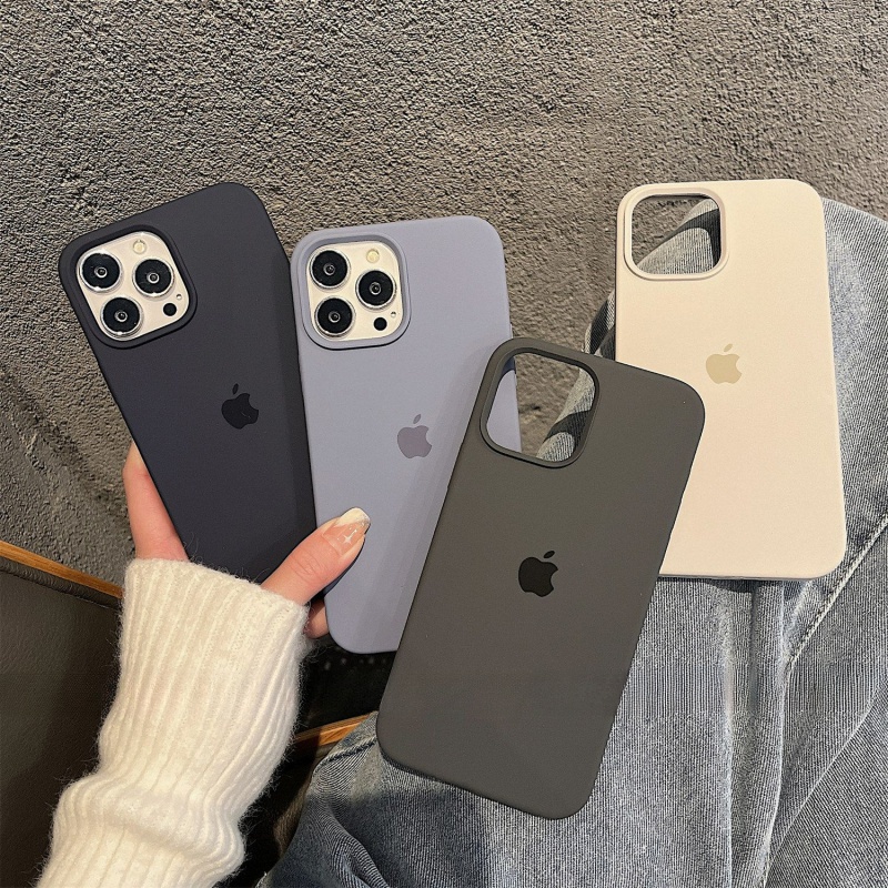 Estojo De silicone Cinza Premium Para iphone 11 12 13 14pro max xr xsmax Macio Com Tampa Traseira À Prova De Gota