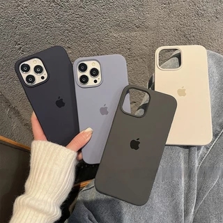 Estojo De silicone Cinza Premium Para iphone 11 12 13 14pro max xr xsmax Macio Com Tampa Traseira À Prova De Gota