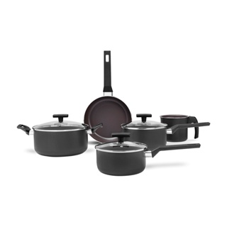 Jogo De Panelas Brinox Ceramic Life Preserve 5 Peças Cinza