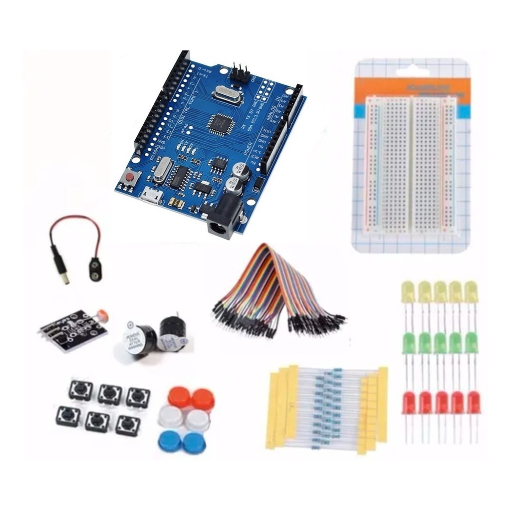 Kit Arduino Uno R3 Iniciante Micro Usb + De 80 Pcs | Shopee Brasil