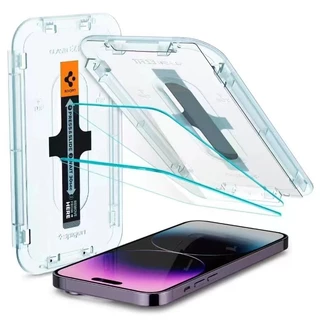 Spigen iPhone 15 Pro Max 14 13 15 14 Mais Protetor De Tela 13 12 Vidro Temperado GLAS.tR EZ Fit Bandeja De Alinhamento Automático