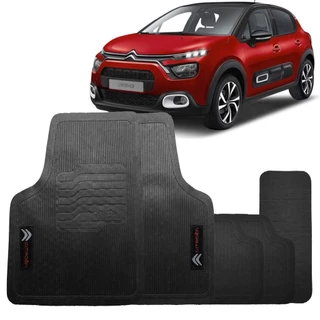 Jogo de Tapete Citroen Novo C3 2022 a 2023 Borracha Com Logo