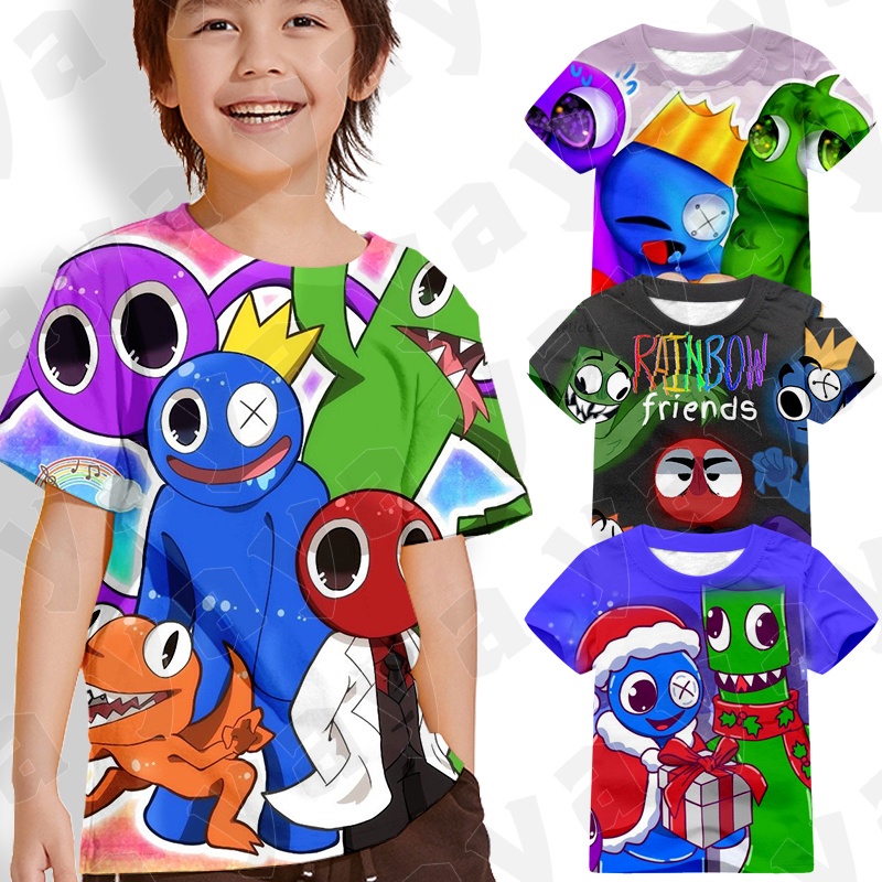 Crianças crianças Roblox Rainbow Friends Imprimir T-shirt de manga curta Tee  Tops