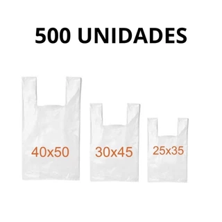 500 unid. Sacola Plástica Branca - Rosso