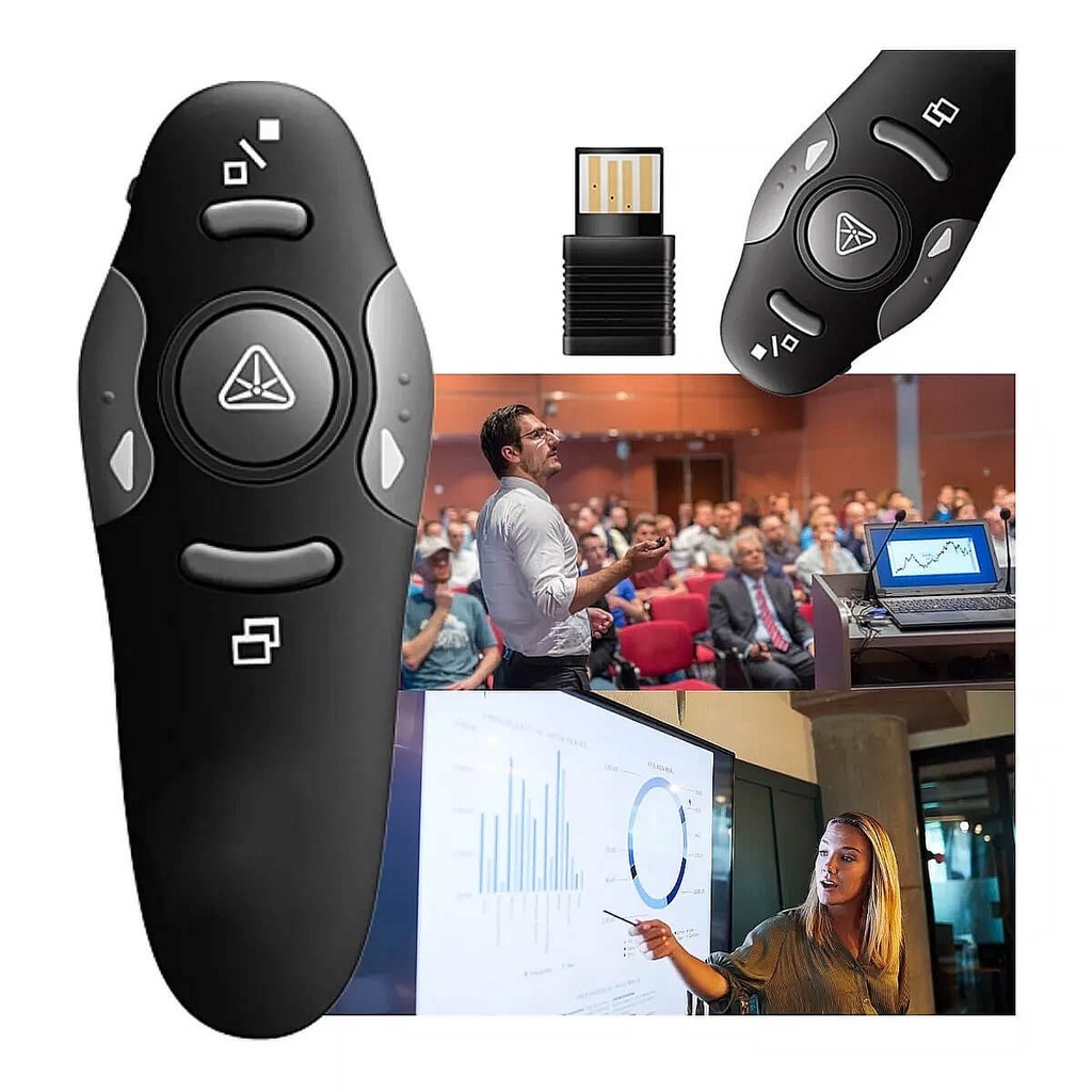 Apresentador Passador De Slides Powerpoint Laser Apontador Controle Sem ...