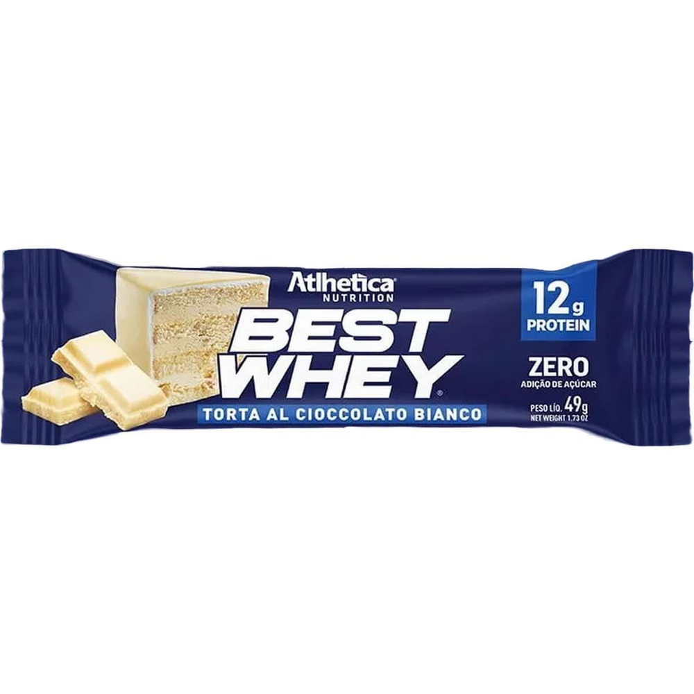 Barra Proteica Best Whey – 1 Barras 49g Torta Cioccolato Bianco – Atlhetica Nutrition
