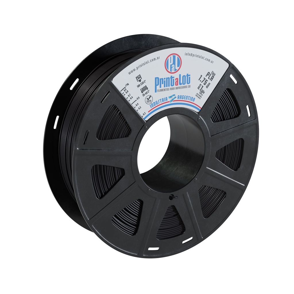 Filamento PLA Preto | 1,75mm | 1Kg | PRINTALOT