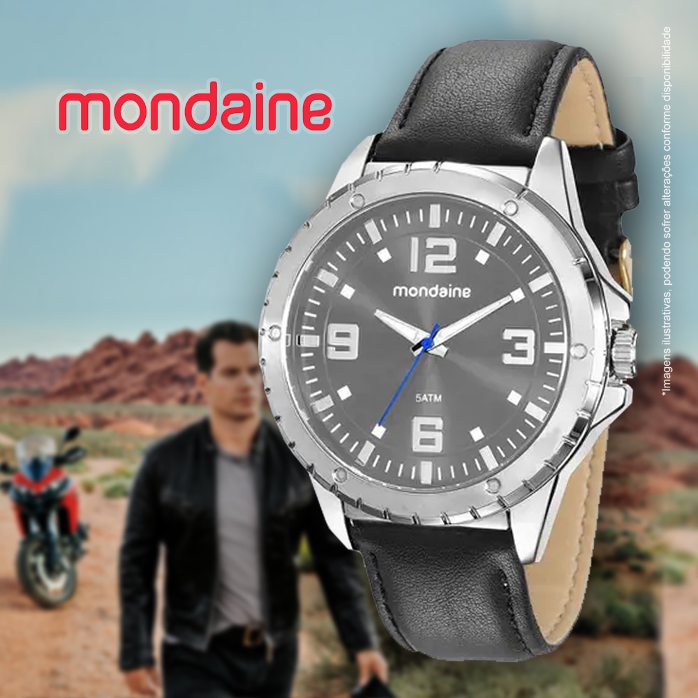 RELÓGIO MONDAINE MASCULINO COURO 76675G0MVNH1 ORIGINAL | Shopee Brasil