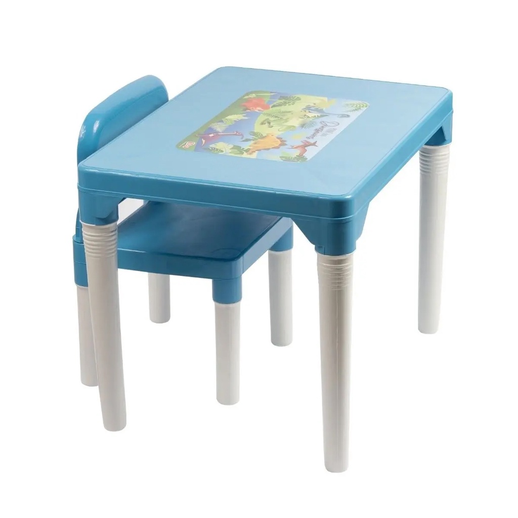 Mesinha Mesa Infantil Com Cadeira Menino Dinossauro Azul | Shopee Brasil