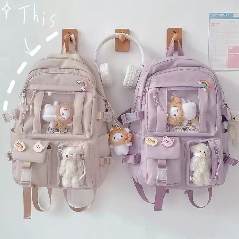 Mochila Feminina Escolar Passeio Coreano Grande Capacidade Sem Chaveiro Impermeável fang