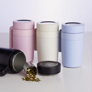 Caneca Térmica Copo Inox com alça 500ml com termômetro de temperatura / SORTIDO - ROSA, BRANCO OU AZUL