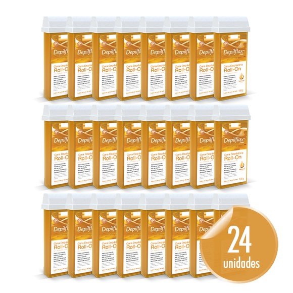 24 Cera Refil Roll On Depilflax Natural 100g
