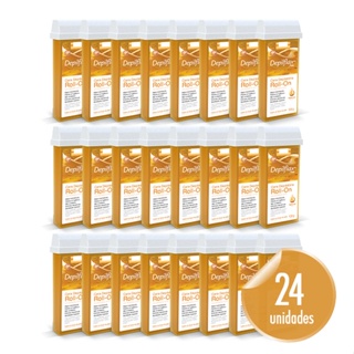24 Cera Refil Roll On Depilflax Natural 100g