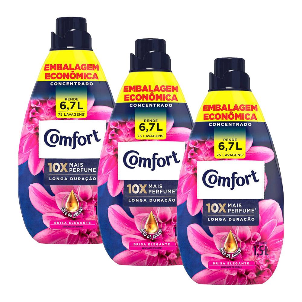 Kit 3 Amaciantes Concentrados Comfort Brisa Elegante 1,5L cada | Shopee ...