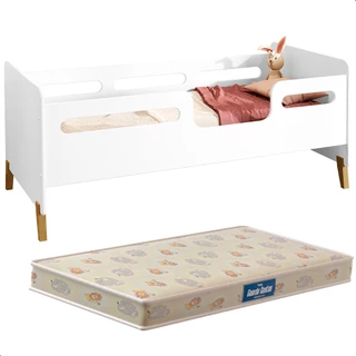 Cama Infantil Cecilia com Grade Proteção e Colchão