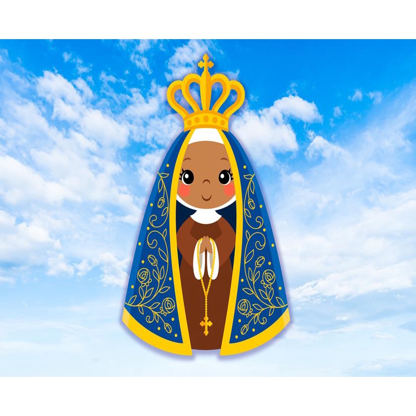 Painel Nossa Senhora Aparecida Infantil 1.00m X 0.65cm LONA | Shopee Brasil