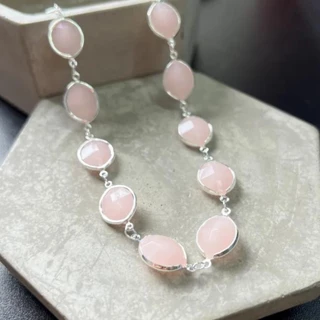Colar Feminino Oval Pedra Rose 45cm Fecho Tradicional Banhado em Oferta na Shopee