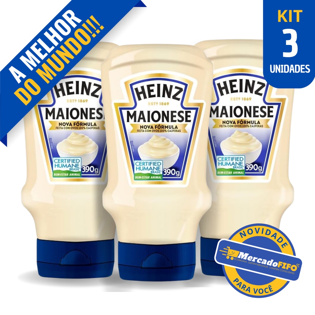 Maionese Tradicional Heinz 390g (3 Un) | Shopee Brasil