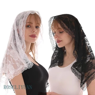 ROS Lace Mantilla Véu Da Capela Igreja Católica Para Cobrir A Cabeça Lenço Noivas