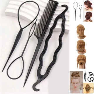 Kit Acessório para Cabelo Penteado Coque Agulha Mágica Elástico