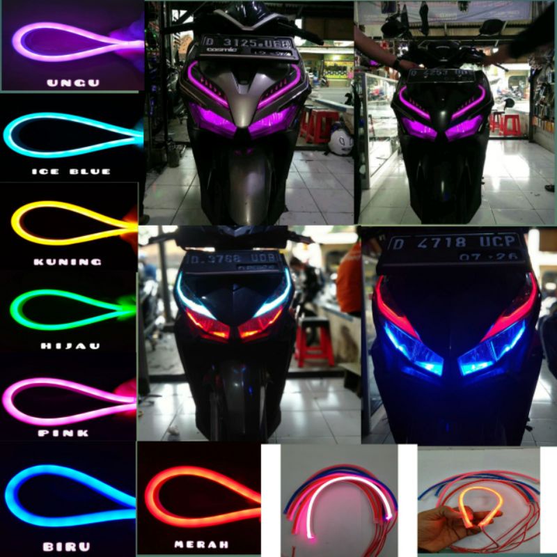 2pcs 30CM 45CM 60CM DRL Luz Flexível Para Sobrancelhas De Motocicleta LED À Prova D'água De Estacionamento Carros