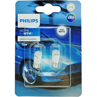 Par De Lâmpada LED Philips Pingo T10 W5W 6000k 12v 11961U30CWB2 Cool White Ultinon Super Branca