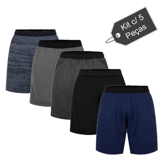 Kit 5 Shorts Várias Cores Masculino Conforto Fitness