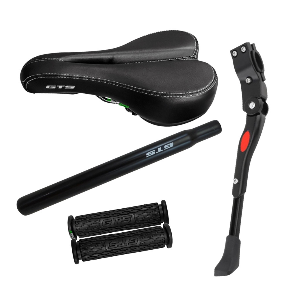 Selim Banco Bicicleta + Canote 28cm e Pezinho + Manopla