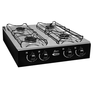 Fogão cooktop gás Clarice Júnior 4B preto e inox