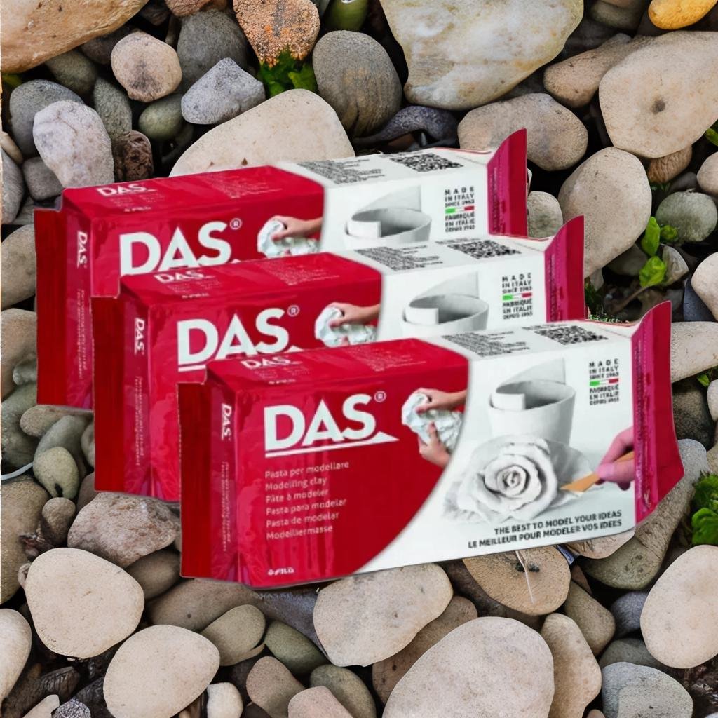 3 Massa de Modelar Cerâmica Fria DAS Escultura Branca clay